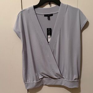 Banana Republic Women's Wrap Blouse in Soft Gray